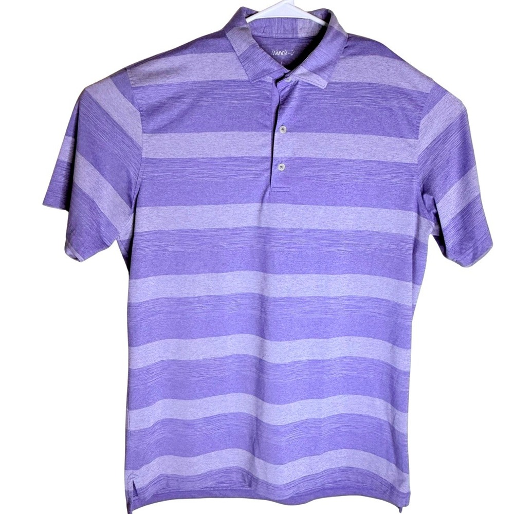 Johnnie-O McLean Polo Shirt Men's Large Purple Striped Golf Performance